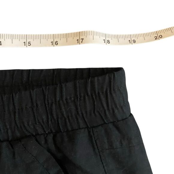 Caffe Marrakesh XL Black Linen Crop Pants Pockets Drawstring Waist Lightweight - Picture 2 of 8